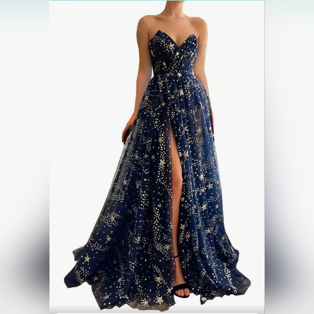 Starry Night tulle prom dress